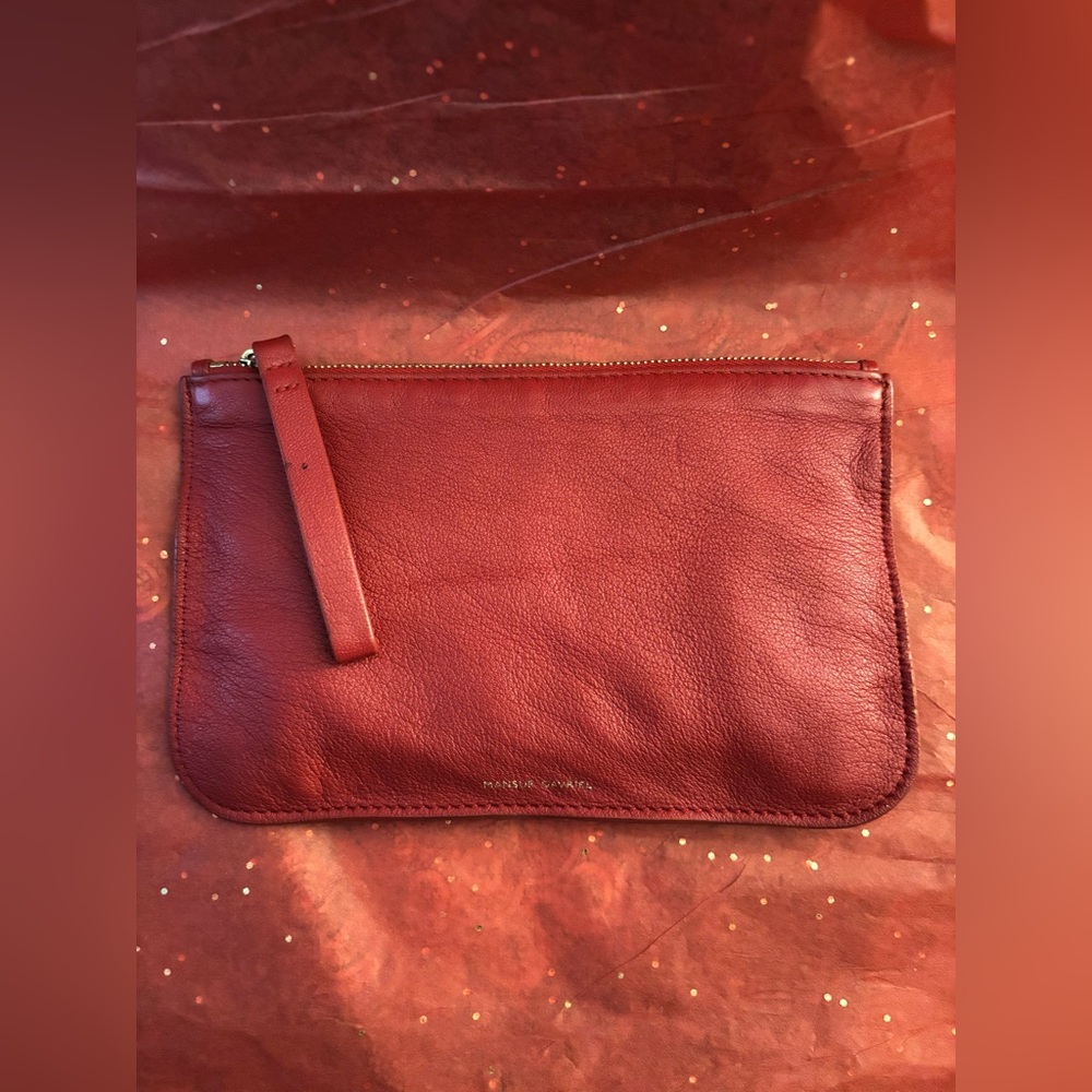 Mansur Gavriel Soft Lambskin Leather Pouch Wristlet Jewelry bag 8 x 5 - Picture 8 of 14